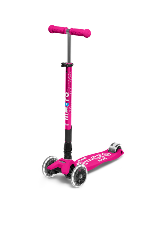 SCOOTER MICRO MAXI DELUXE FOLDABLE SHOCKING PINK LED
