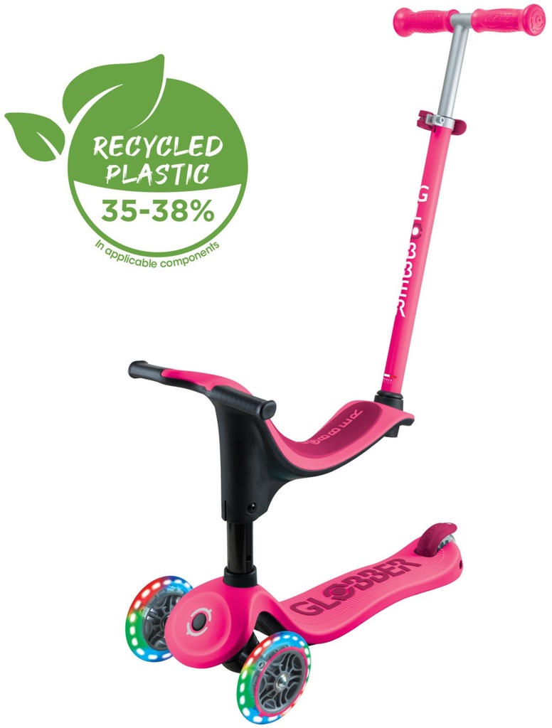 SCOOTER GLOBBER GO UP SPORTY LIGHTS PINK