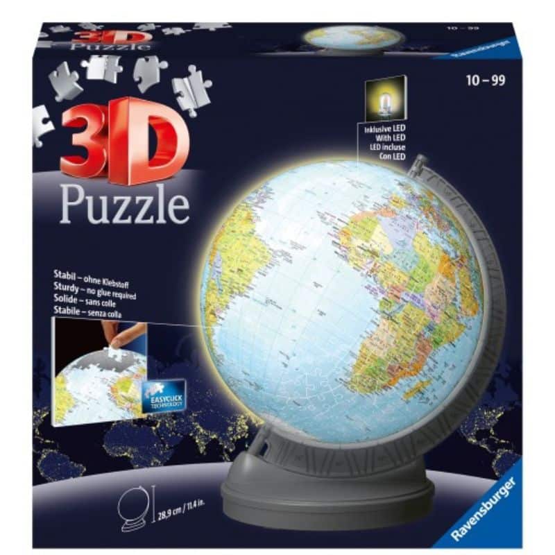 R/B 3D PUZZLE GLOBE WITH LIGHT