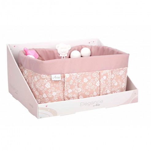 ARIAS PINK BASKET WITH ACCESSORIES