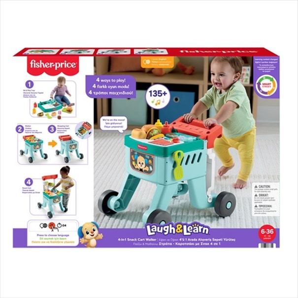 FISHER PRICE JLM95 4-IN-1 SNACK CART WALKER