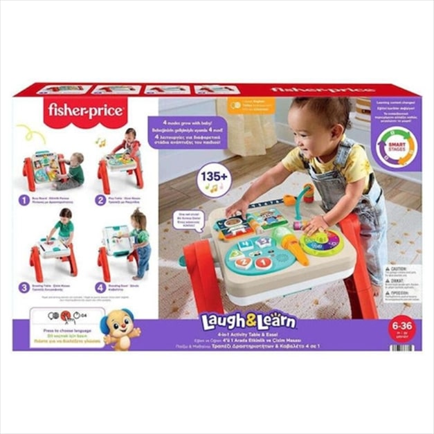 FISHER PRICE JLM96 4-IN-1 ACTIVITY TABLE & EASEL