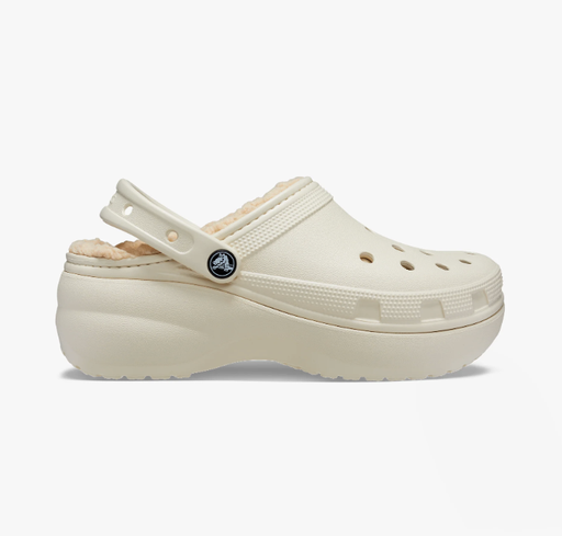 CROCS CLASSIC PLATFORM LINED CLOG W BONE 207938-2Y2