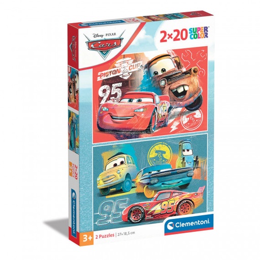 [AS1200-24808] CLEMENTONI PUZZLE 2X20 PCS CARS