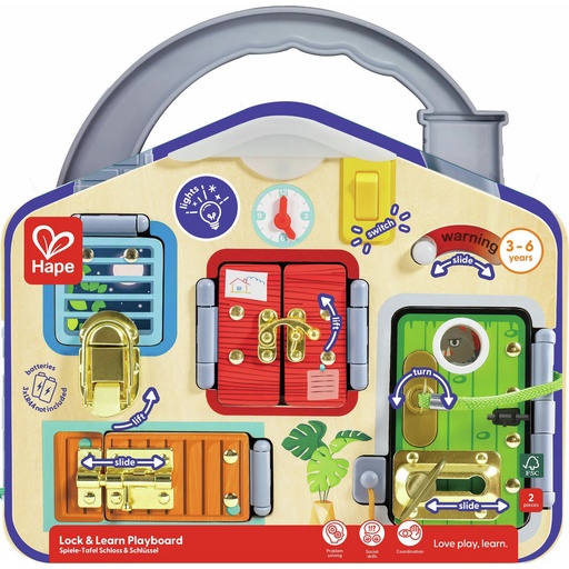 [MOUE1111K] HAPE E1111 LOCK & LEARN PLAYBOARD