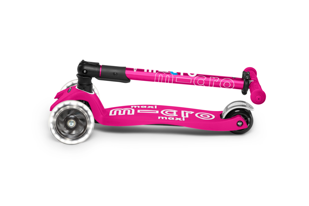 SCOOTER MICRO MAXI DELUXE FOLDABLE PINK LED