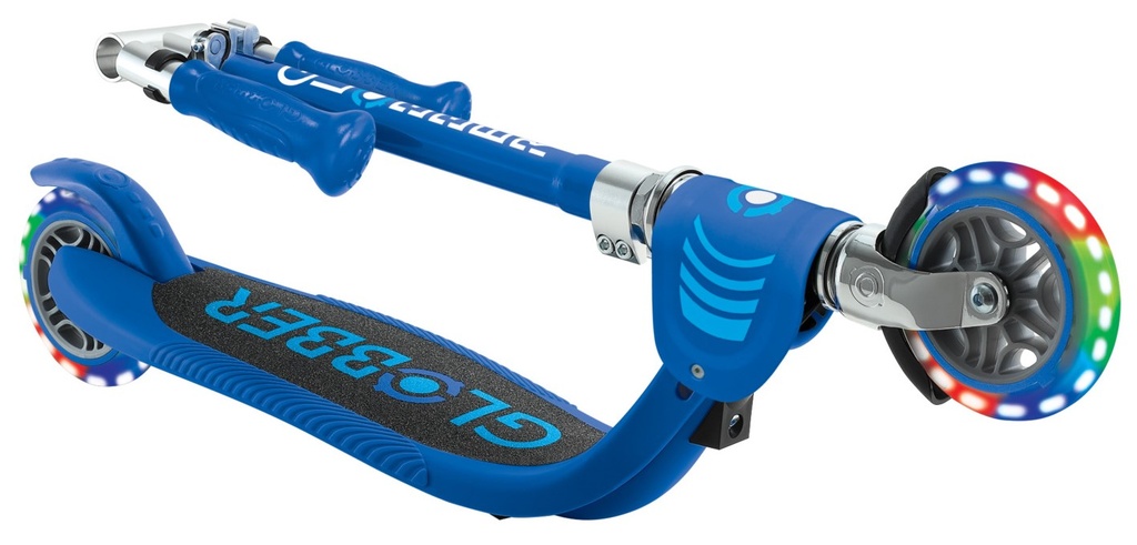 SCOOTER GLOBBER FLOW FOLDABLE JUNIOR LIGHTS BLUE