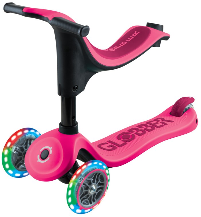 SCOOTER GLOBBER GO UP SPORTY LIGHTS PINK