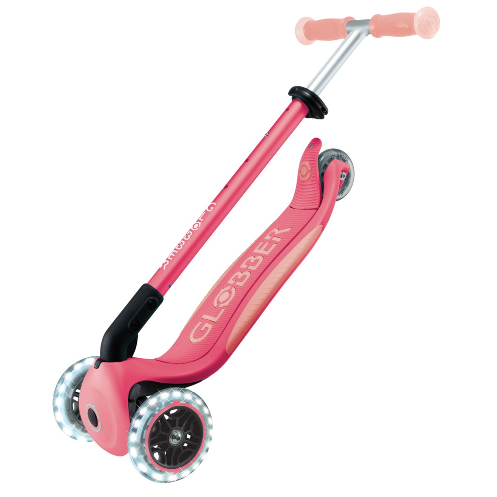 SCOOTER GLOBBER ELITE PINK LIGHTS FOLDING