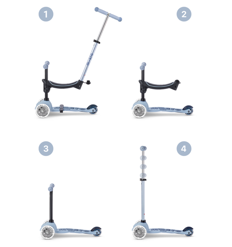 SCOOTER MICRO MINI2GROW DELUXE LED 2.0 OCEAN SLATE
