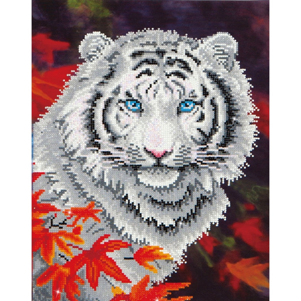 DIAMOND DOTZ DD7.006 WHITE TIGER IN AUTUMN