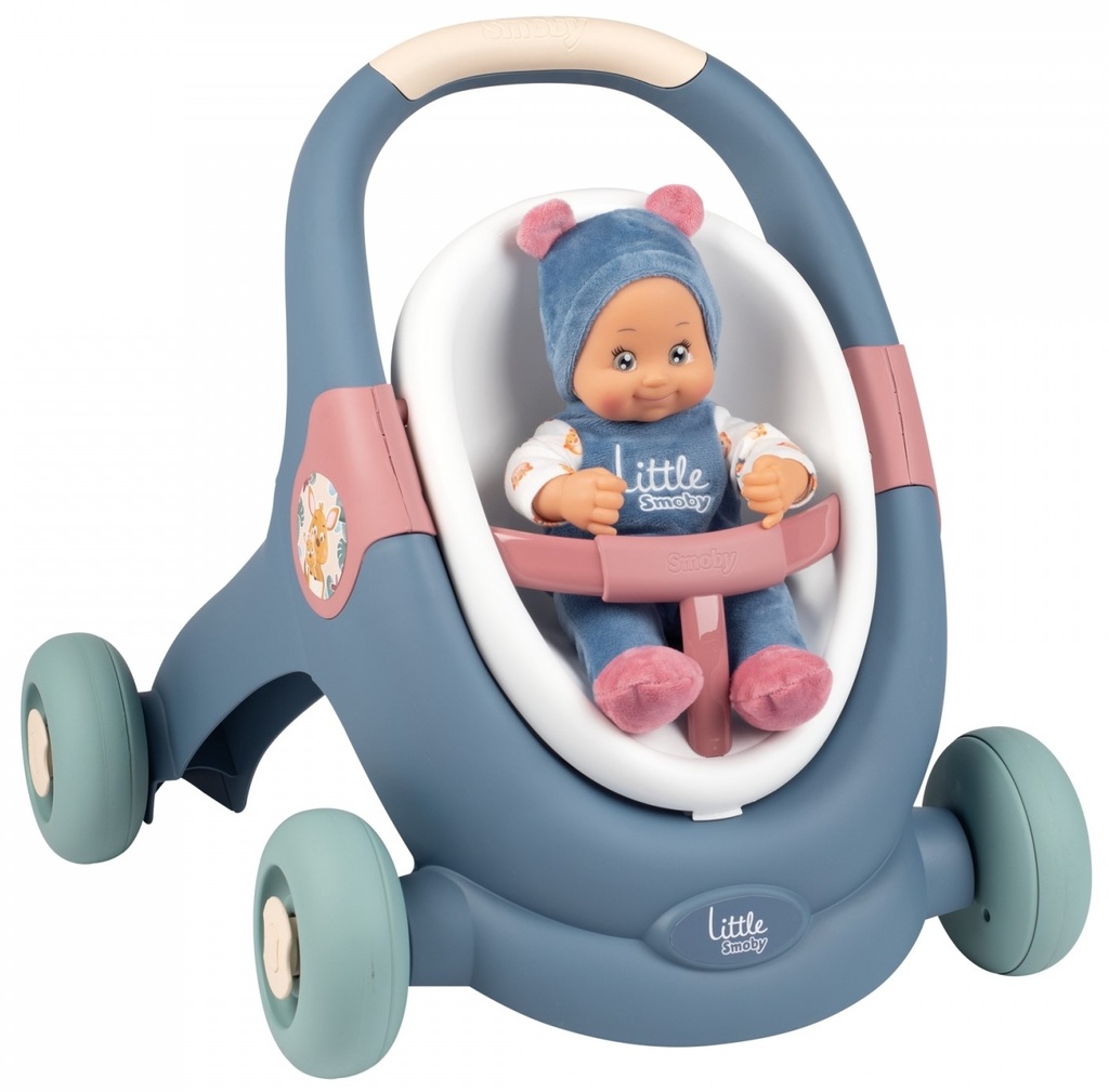 LITTLE SMOBY 3 IN 1 BABY WALKER AND DOLL