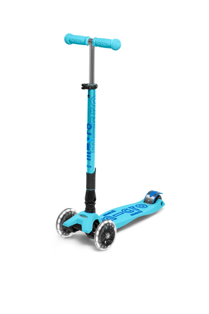 SCOOTER MICRO MAXI DELUXE FOLDABLE BRIGHT BLUE LED MMD092
