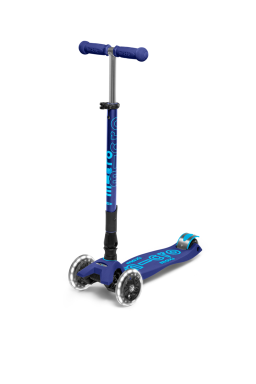 SCOOTER MICRO MAXI DELUXE FOLDABLE NAVY BLUE LED MMD99