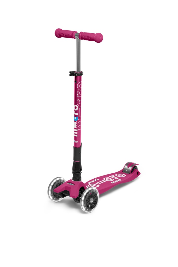 SCOOTER MICRO MAXI DELUXE FOLDABLE BERRY RED LED