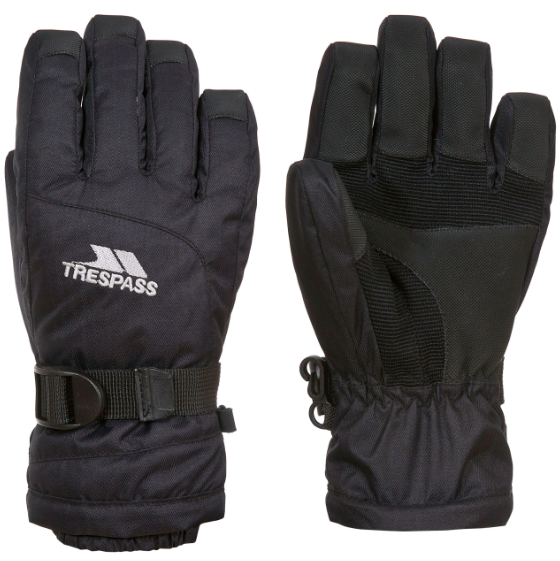 TRESPASS SKI GLOVES KIDS SIMMS BLACK