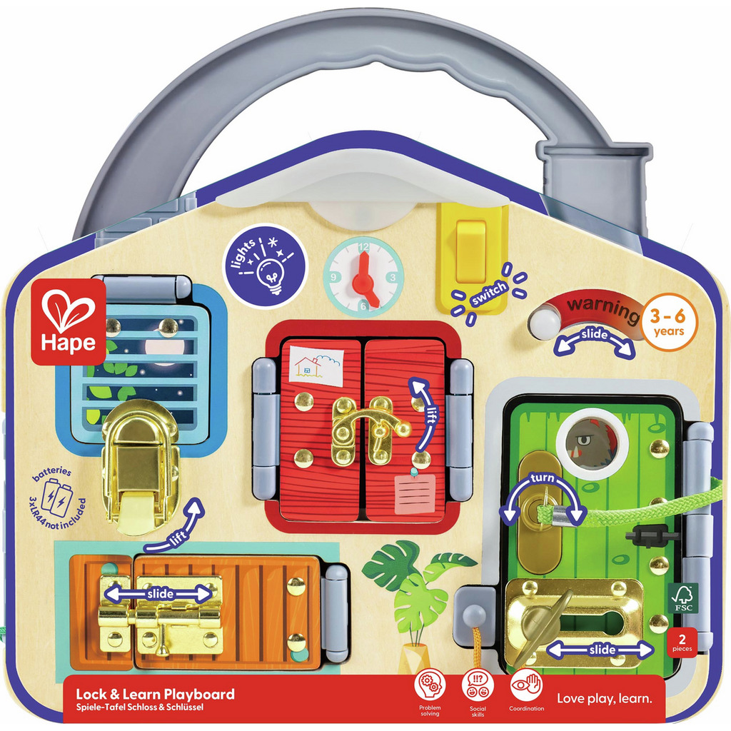 HAPE E1111 LOCK & LEARN PLAYBOARD