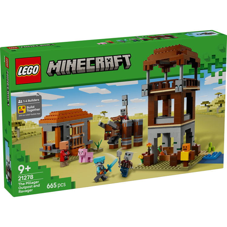 LEGO 21278 THE PILLAGER OUTPOST AND RAVAGER