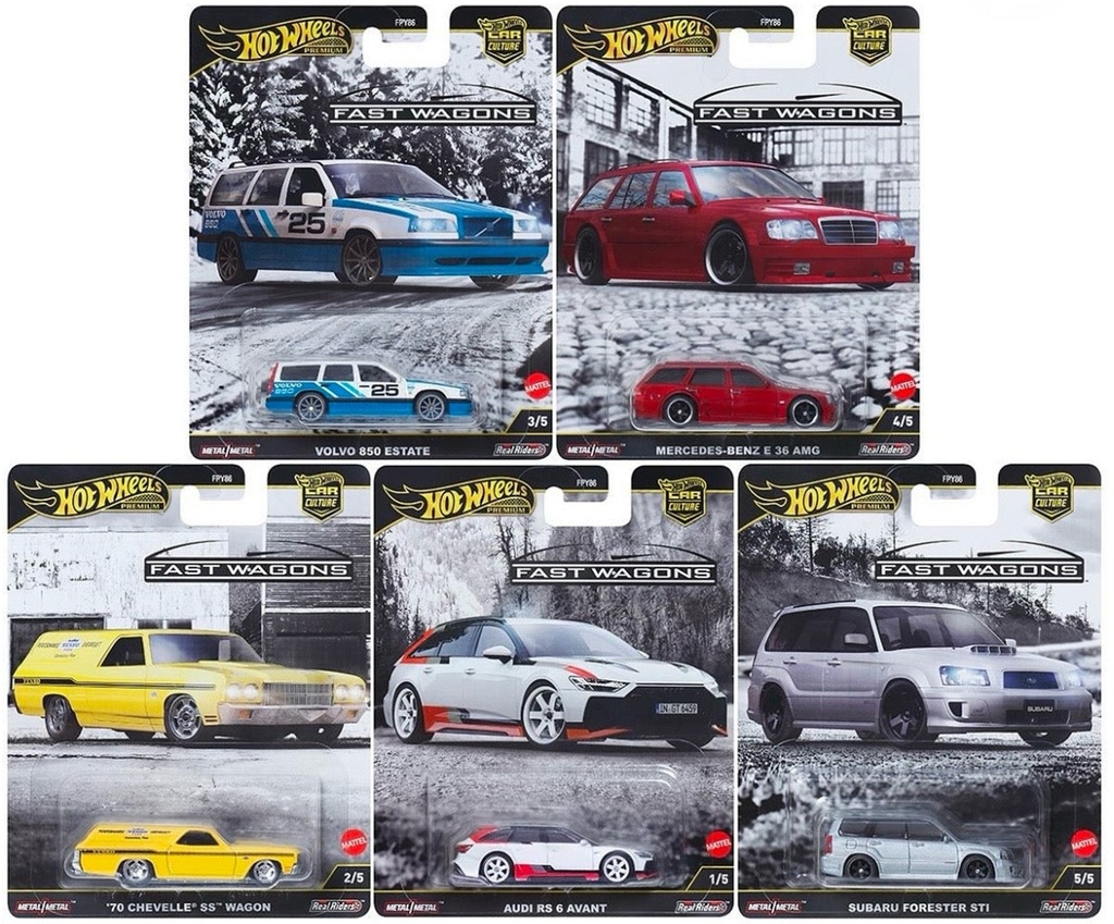 HOT WHEELS FAST WAGONS SET OF 5