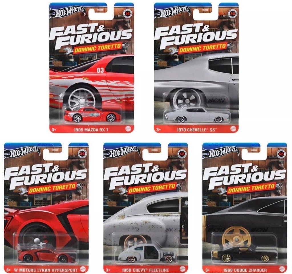HOT WHEELS FAST AND FURIOUS SET OF 5