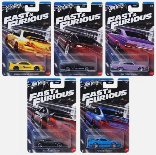 HOT WHEELS FAST AND FURIOUS SET OF 5