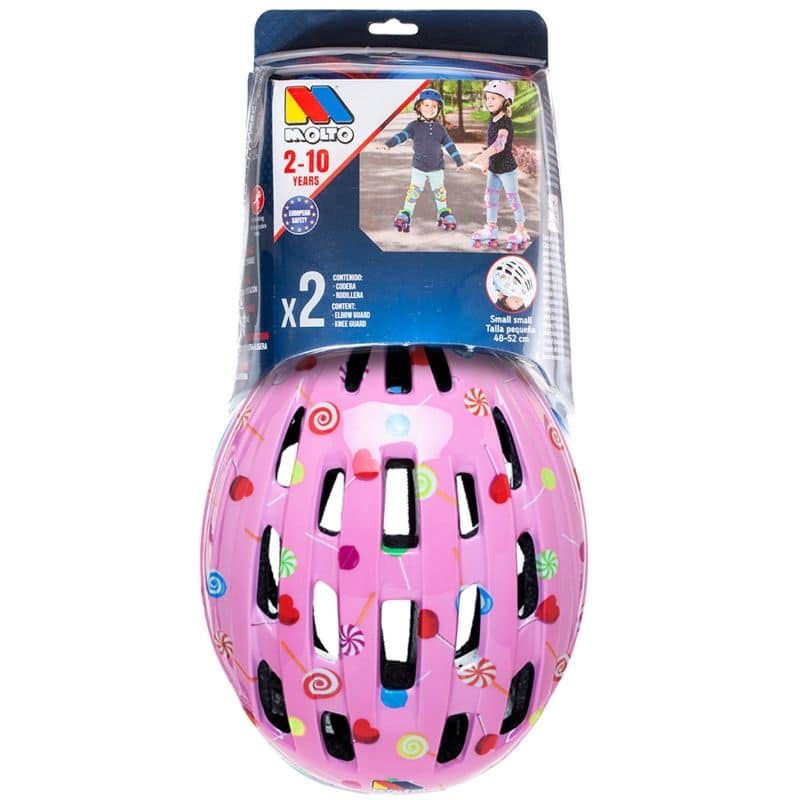 MOLTO HELMET AND PROTECTORS SET PINK