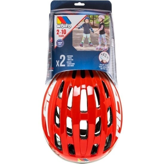 MOLTO HELMET AND PROTECTORS SET RED