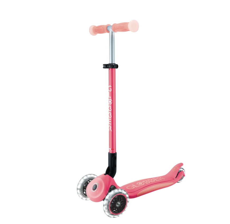 SCOOTER GLOBBER ELITE GLOW LIGHTS CORAL PINK