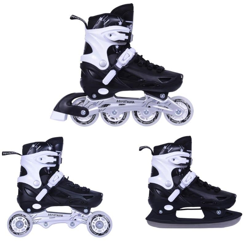 IN LINE SKATES 3 IN 1  BLACK 10306