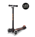 SCOOTER MICRO MAXI DELUXE BLACK-ORANGE LED