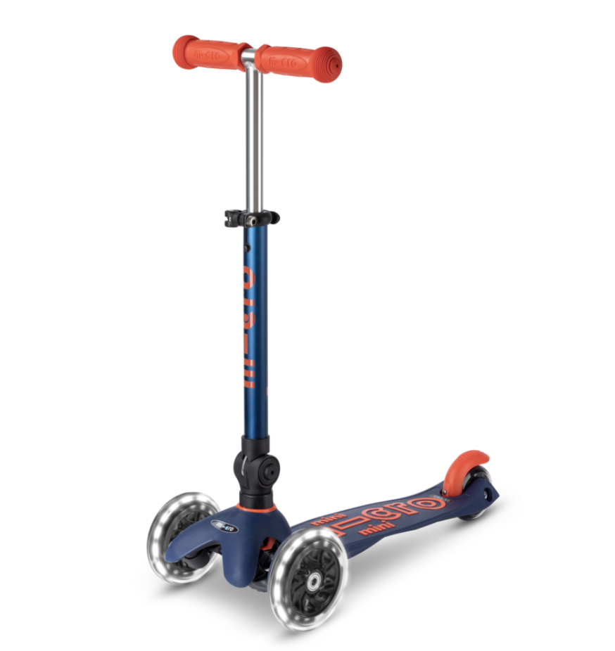 SCOOTER MICRO MINI DELUXE FOLDABLE LED NAVY BLUE