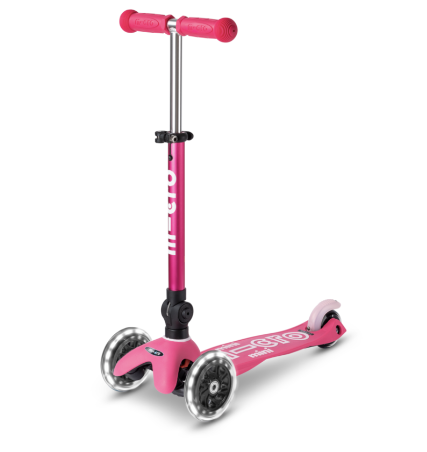 SCOOTER MICRO MINI DELUXE FOLDABLE LED PINK