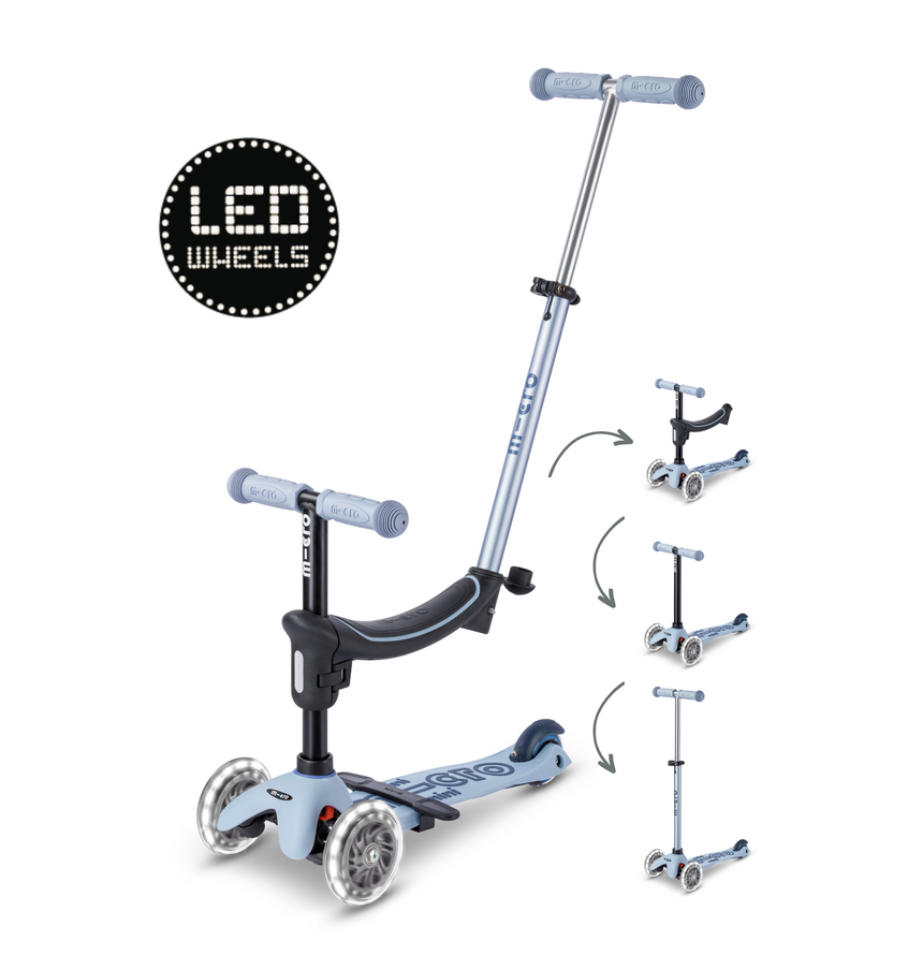 SCOOTER MICRO MINI2GROW DELUXE LED 2.0 OCEAN SLATE