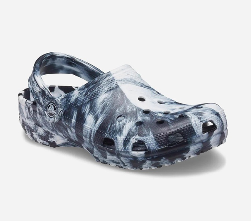 CROCS MARBLED CLOG WHITE BLACK 206867-103