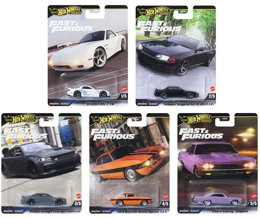HOT WHEELS FAST AND FURIOUS SET OF 5
