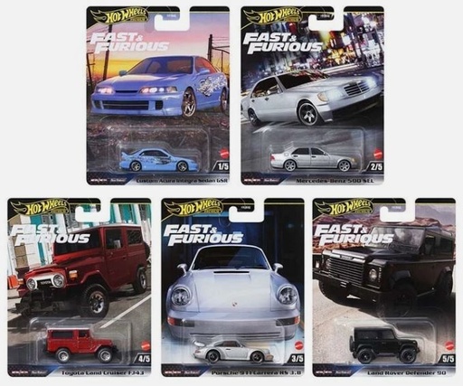 HOT WHEELS FAST AND FURIOUS SET OF 5